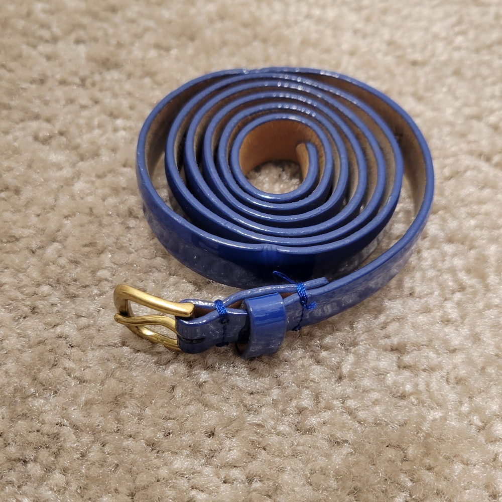 Blue Leather Women's Belt